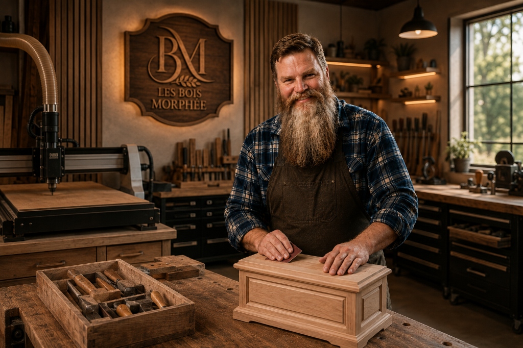 Roger Guillemette à l'atelier de Saint-Robert