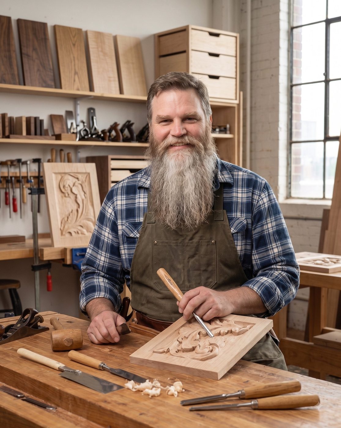 Roger Guillemette, ébéniste à l'atelier